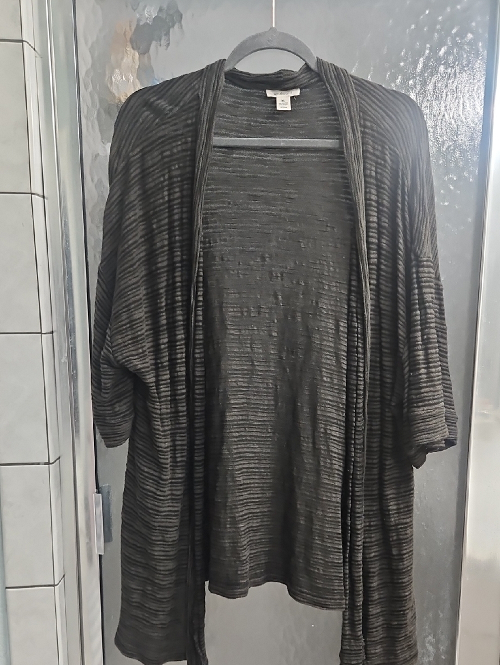 Westbound Black Ribbed Knit Cardigan